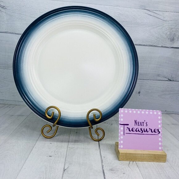 Mikasa SWIRL OMBRE BLUE White Border  Embossed Rings Chop Plate Serving Platter - Picture 1 of 12